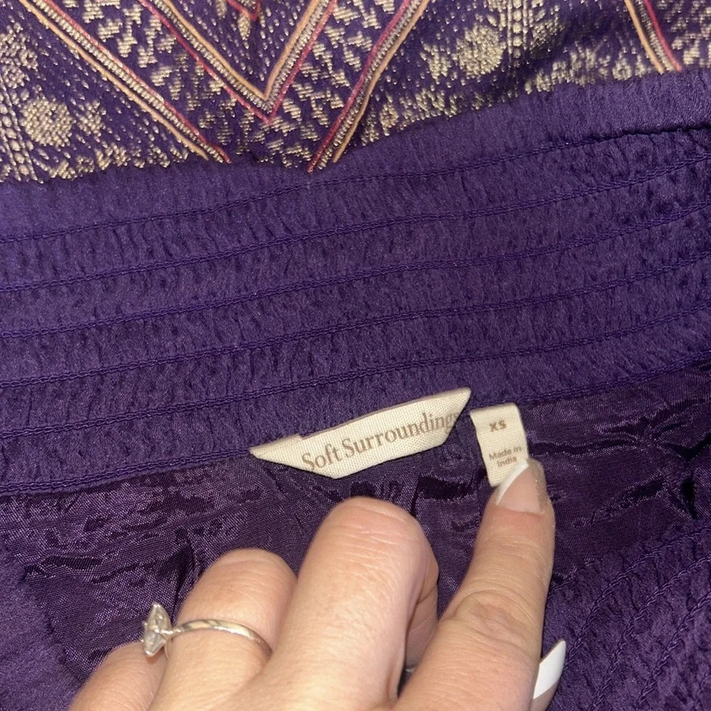 Soft Surroundings Kismet Purple and Gold Metallic Boho Maxi Skirt Size Small - Picture 7 of 9